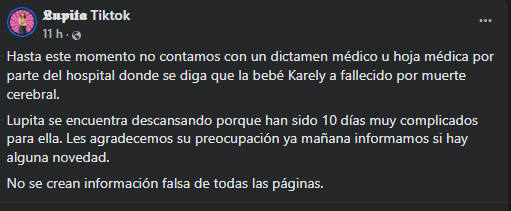 Fiscalía investiga caso de la bebé de Lupita TikTok; la bebé sigue internada en el hospital, esto se sabe