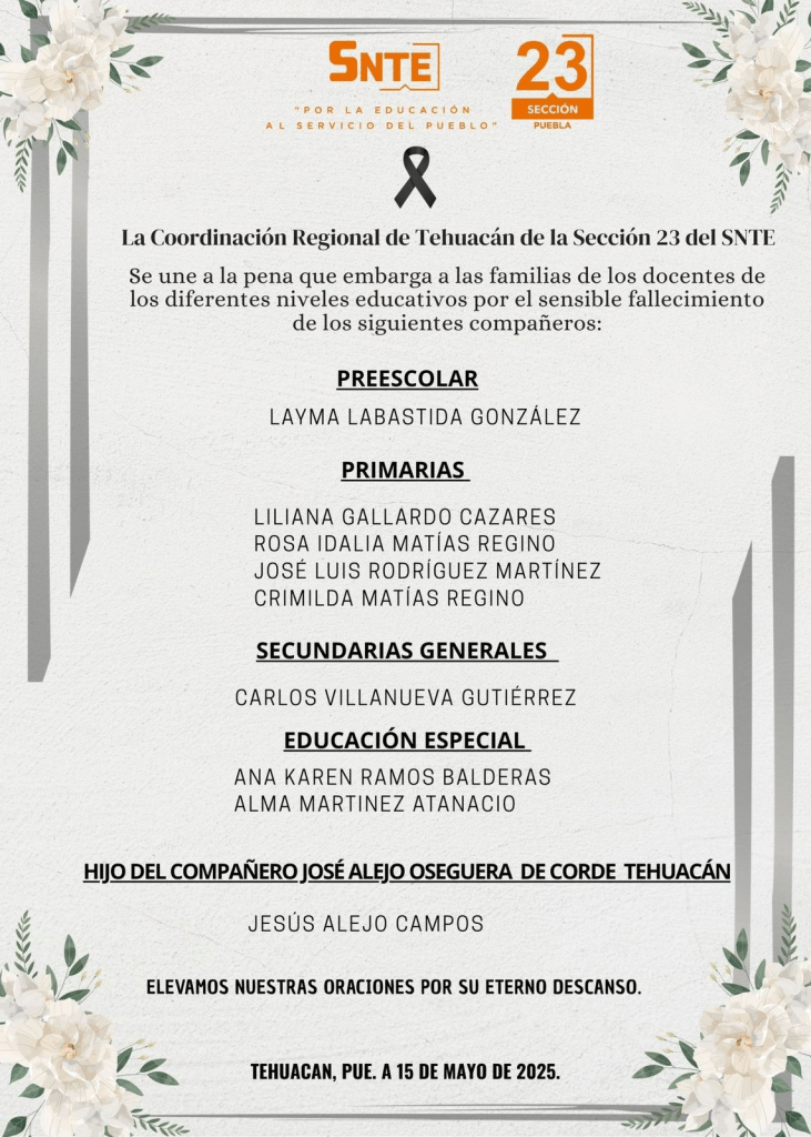 Ocho de las 21 personas fallecidas en accidente eran maestros; SNTE confirmó la tragedia 