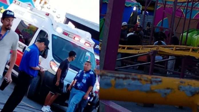 Mujer sufre caída en atracción mecánica durante la Expo Ganadera