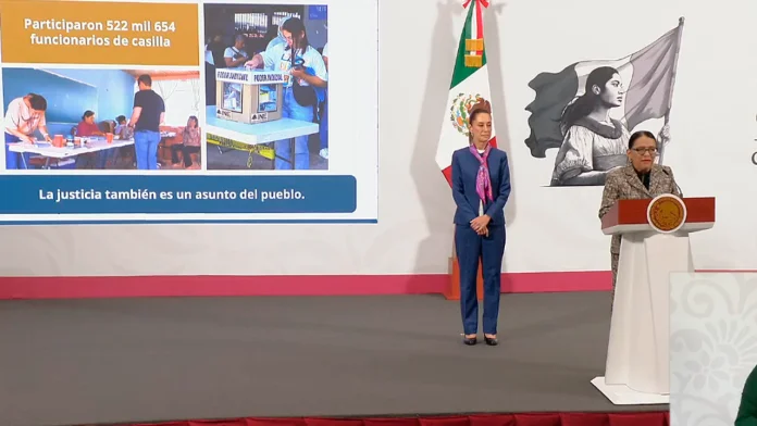 Rosa Icela Rodríguez califica como ejemplar la elección judicial 'Ayer México ganó'