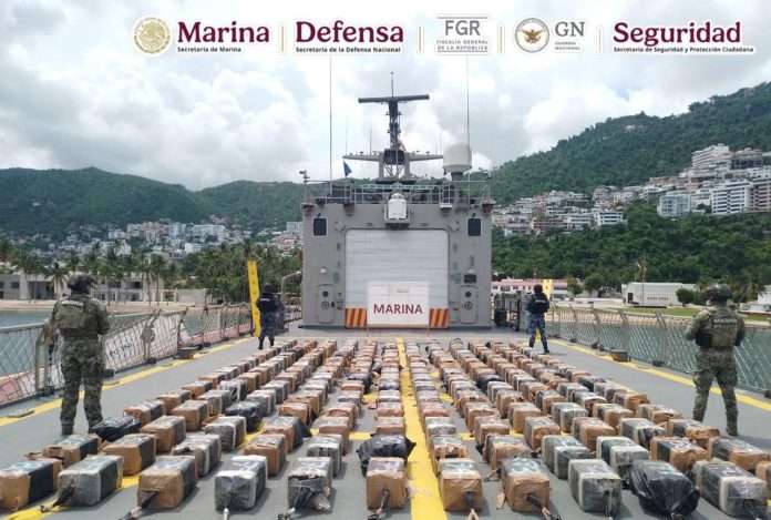En una operación marítima, se aseguraron más de 3.5 toneladas de cocaína, frente a las costas de Guerrero