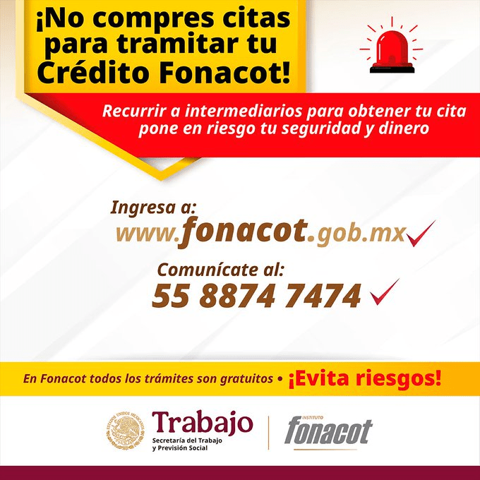 Fonacot alerta: No compres citas para tu crédito, todos los trámites son gratuitos y sin intermediarios
