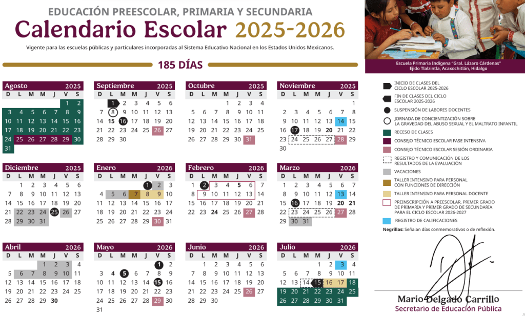 SEP da a conocer el calendario escolar 2025-2026: Inicio a clases se recorre