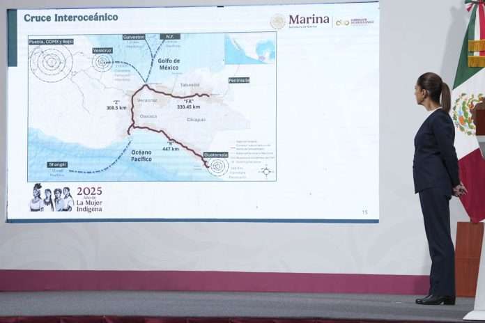 El Corredor Interoceánico es un proyecto de mucha importancia para el desarrollo económico del país y una alternativa al Canal de Panamá: Claudia Sheinbaum