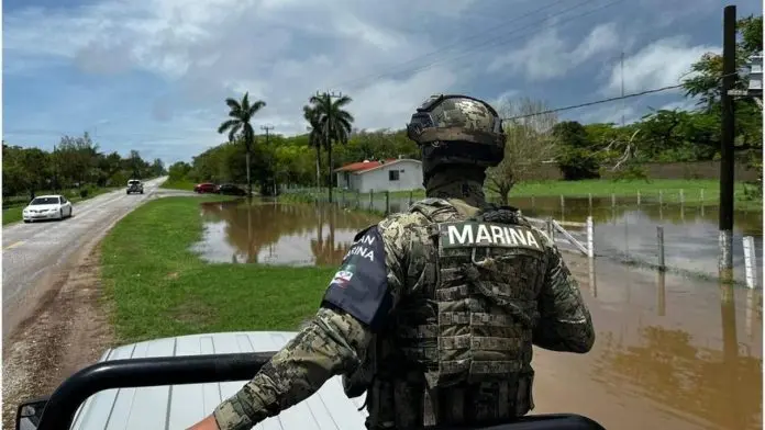La Marina activa plan de apoyo en Veracruz y Tamaulipas tras lluvias por tormenta Barry