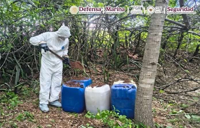 En Culiacán, se aseguraron cuatro áreas de concentración con materiales para la elaboración de metanfetaminas