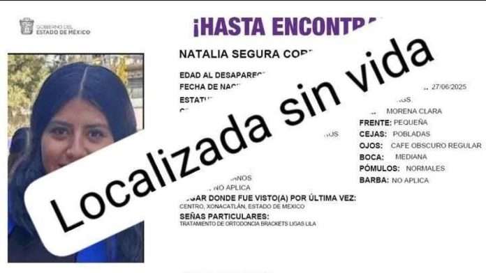 Hallan sin vida a Natalia, adolescente de 14 años desaparecida tras ir al gimnasio