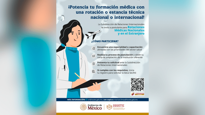Invita ISSSTE a personal adscrito a participar en becas médicas y estancias técnicas en el extranjero
