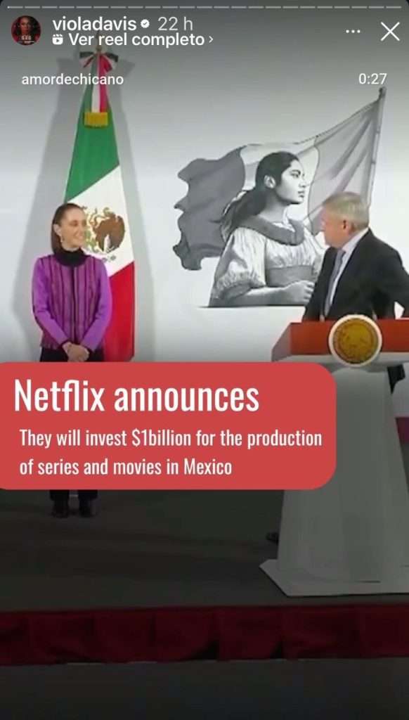 Viola Davis aplaude inversión de Netflix en México