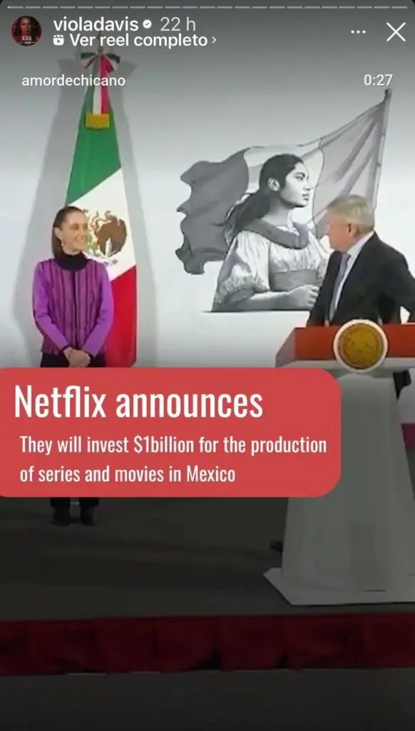 Viola Davis aplaude inversión de Netflix en México