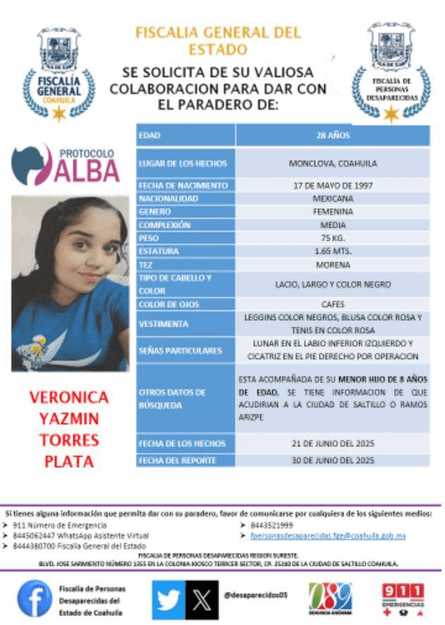 Madre e hijo de Monclova desaparecen rumbo a Saltillo; familiares piden ayuda para encontrarlos