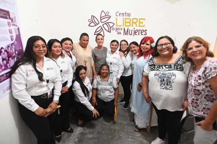 En Campeche, Claudia Sheinbaum inaugura Centro Libre para las Mujeres en Calakmul