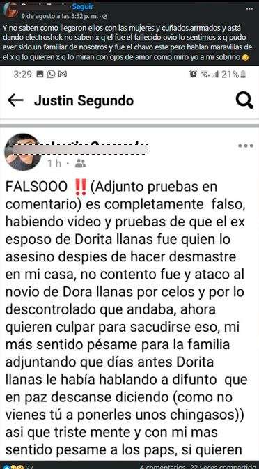 Publicación en Facebook