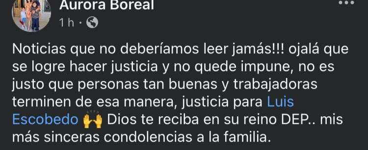 Publicación en Facebook