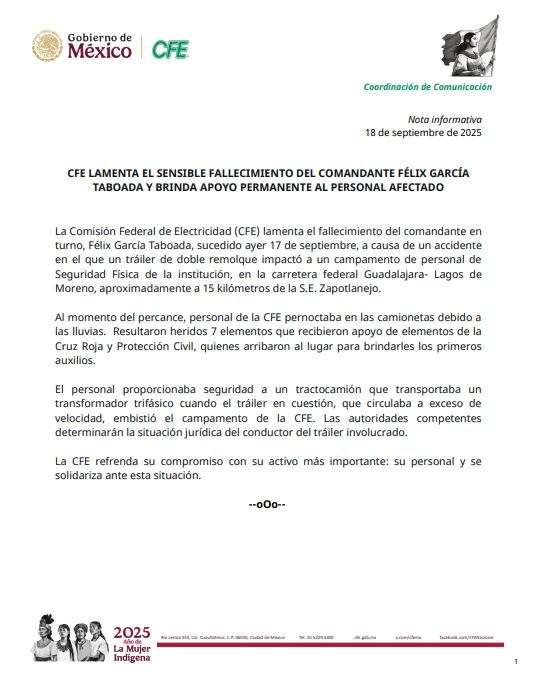 Comunicado CFE