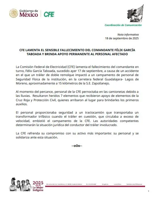 Comunicado CFE