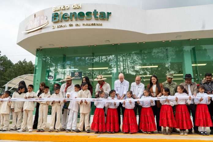 Inauguran sucursal del Banco del Bienestar en San Bernardino de Milpillas Chico, Pueblo Nuevo