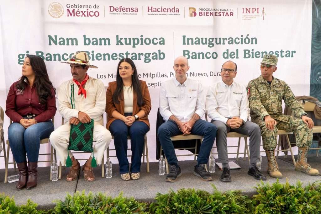 Inauguran sucursal del Banco del Bienestar en San Bernardino de Milpillas Chico, Pueblo Nuevo