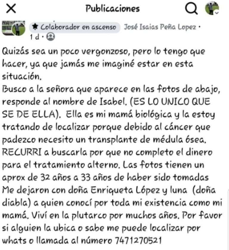 Publicación de Facebook