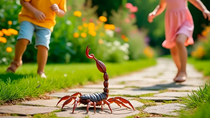 Alacrán en jardín de niños