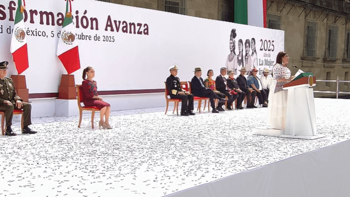 Clara Brugada destaca los avances del gobierno de Claudia Sheinbaum durante evento en el Zócalo capitalino