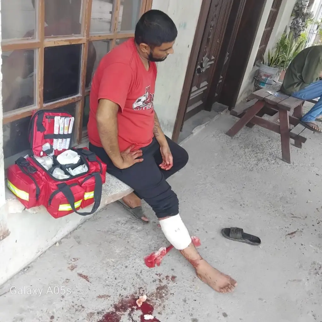 Hombre herido con navaja