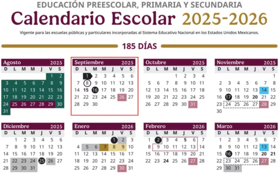 Calendario SEP