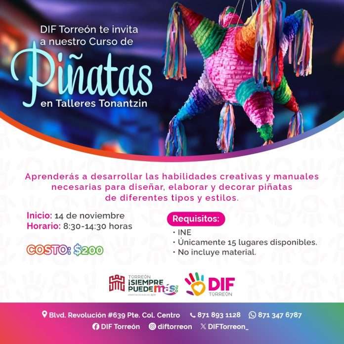 DIF Torreón ofrece curso de elaboración de piñatas