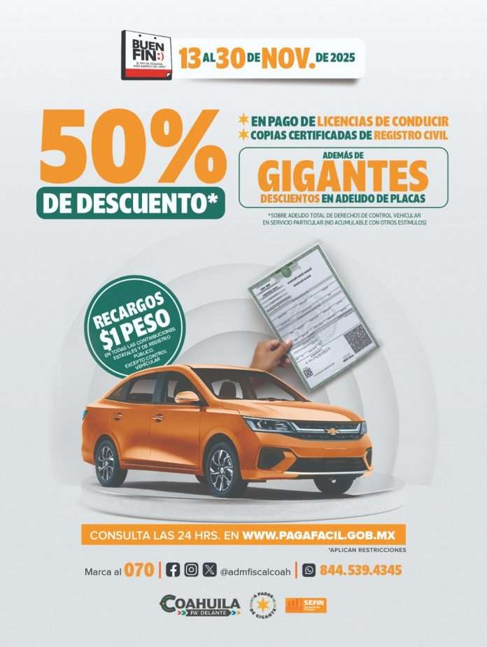 El Gobierno del Estado de Coahuila se suma al programa El Buen Fin 2025