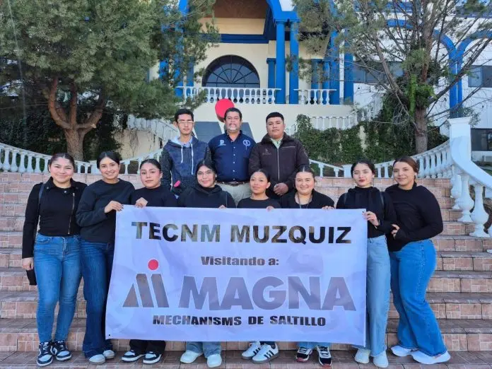 Estudiantes del TecNM Múzquiz visitaron la empresa Magna Mechanisms en Saltillo para fortalecer sus conocimientos en manufactura