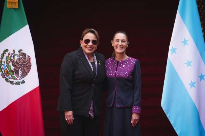 Recibe Presidenta Claudia Sheinbaum a su homóloga de la República de Honduras, Xiomara Castro, en Palacio Nacional