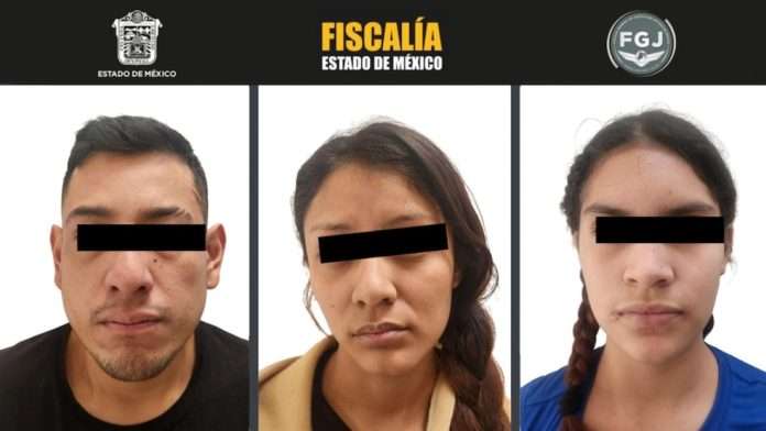 tres personas identificadas como Brandon Jonathan “N”, Fátima Isabel “N” y María Fernanda “N”