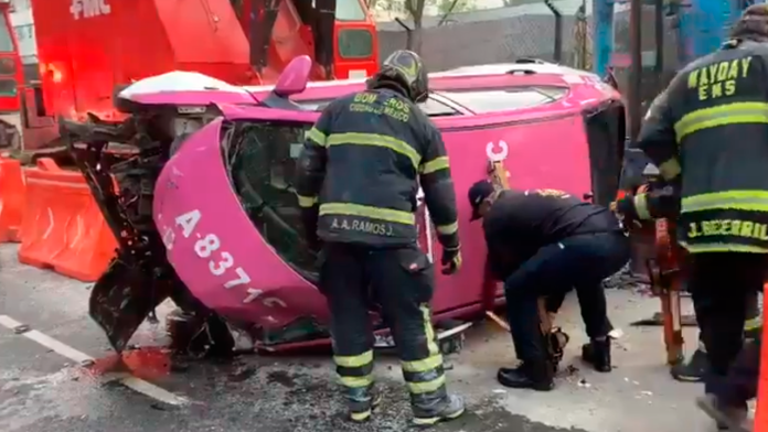 Volcadura de taxi