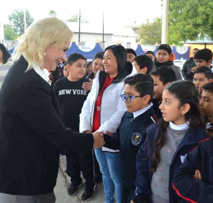 la alcaldesa Laura Jiménez Gutiérrez visitó la Escuela Eulalio Gutiérrez Ortiz T.M