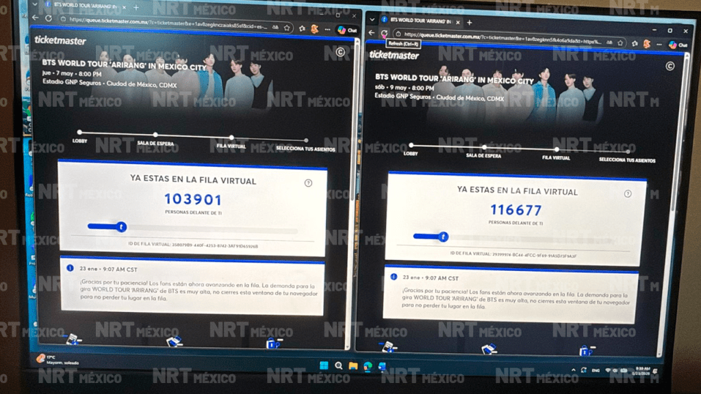 Fila virtual para boletos de BTS en México 2026 | Cortesía: Manolo Acosta
