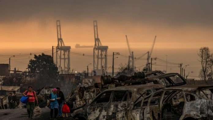 Incendios en el sur de Chile