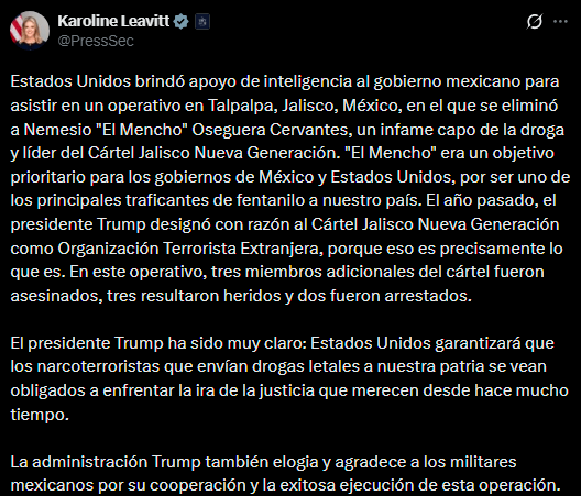 Vocera de la Casa Blanca, Karoline Leavitt.