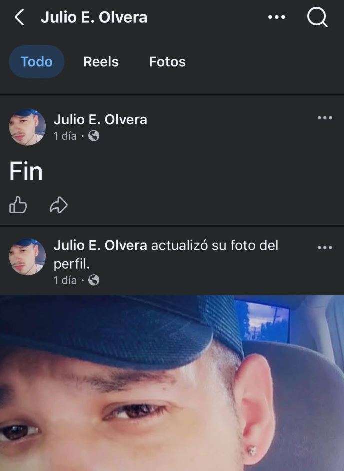 Perfil de Julio Olvera en Facebook