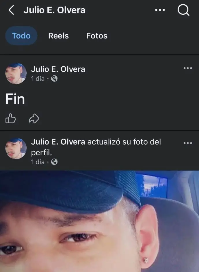 Perfil de Julio Olvera en Facebook