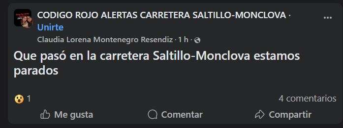 Publicación en redes sociales