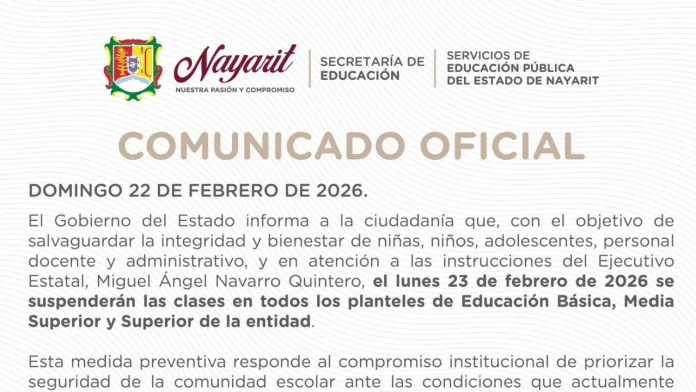 Suspenden clases en Nayarit