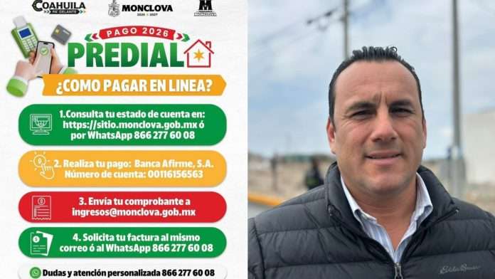 Facilitan el pago del predial en Monclova mediante atención por WhatsApp