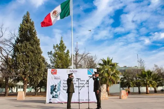 Ejército Mexicano con toma de posesión en el 14º Regimiento de Caballería Motorizada