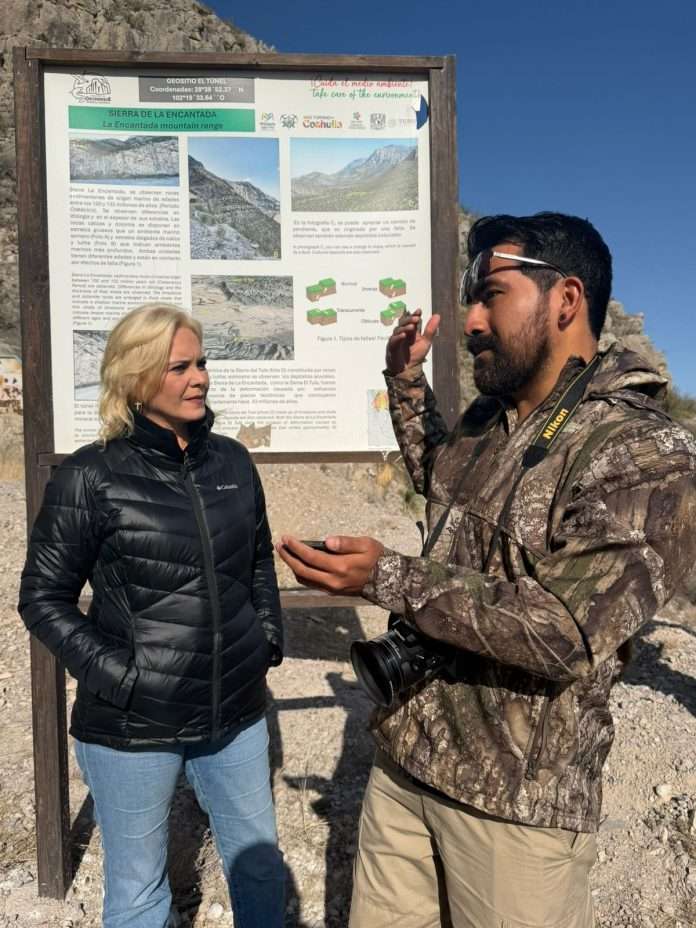 Laura Jiménez Gutiérrez realizó un recorrido por los geositios de Múzquiz previo a la evaluación de la UNESCO para el nombramiento como Geoparque