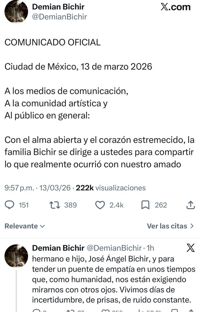 Comunicado en X