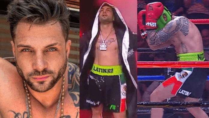 Nicola Porcella con bandera de México en Ring Royale