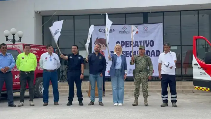 Autoridades de Múzquiz arrancan el Operativo Semana Santa 2026 con participación de corporaciones de seguridad para proteger a turistas y habitantes.