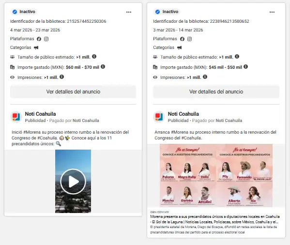 Señalan a precandidatos de Morena por gastar casi medio millón de pesos en anuncios de Facebook