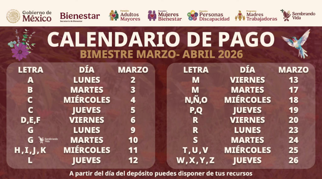 Calendario de pagos