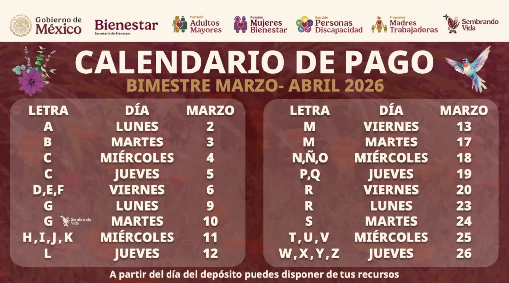 Calendario de pagos